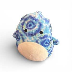 Squishmallows Luther the Blue Tie Dye Shark 16 Inch Plush